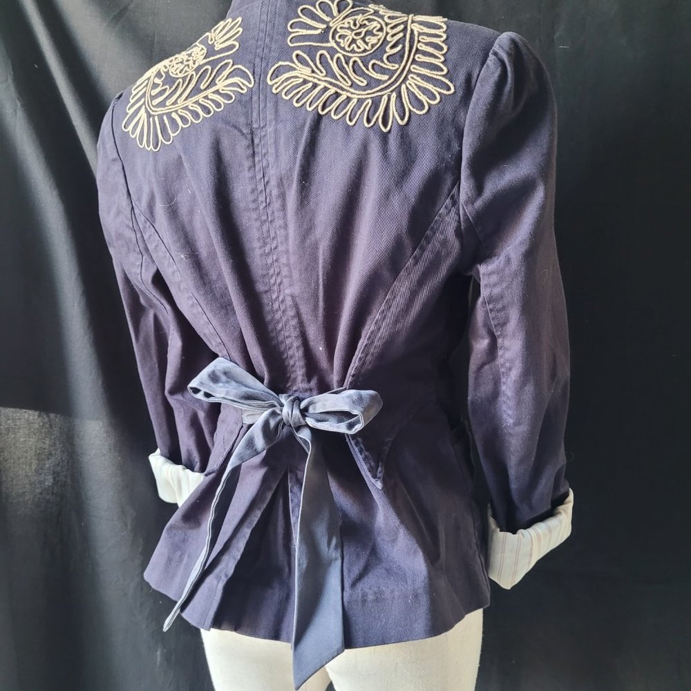 John Varvatos Chic Jacket With Embroidered Stand-Collar - Women's Blazer Small